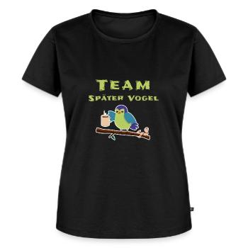 Morgenmuffel Schlafshirt - Frauen Premium Bio T-Shirt - Schwarz - Vorne - Selfina (174cm)