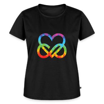 Polyamorie Infinity Herz - Poly Love Heart - Frauen Premium Bio T-Shirt - Schwarz - Vorne - Selfina (174cm)