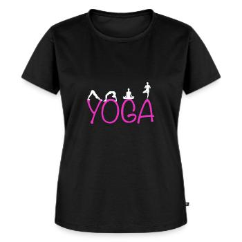 Yoga Outfit - Frauen Premium Bio T-Shirt - Schwarz - Vorne - Selfina (174cm)