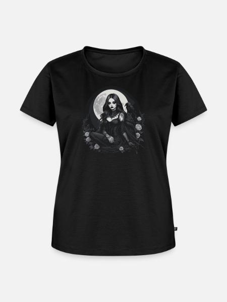 Dunkles Wellendesign - Frauen Premium Bio T-Shirt - Schwarz