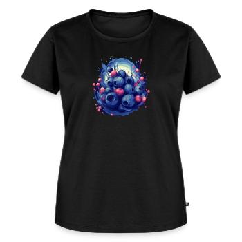 Blaubeere - Frauen Premium Bio T-Shirt - Schwarz - Vorne - Selfina (174cm)