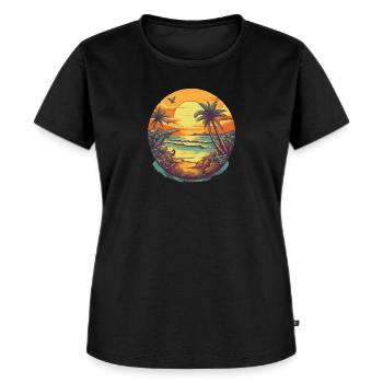 Plage - T-shirt Premium bio Femme - noir - Devant - Selfina (174cm)