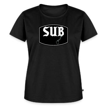 SUB BDSM Menottes - T-shirt Premium bio Femme - noir - Devant - Selfina (174cm)