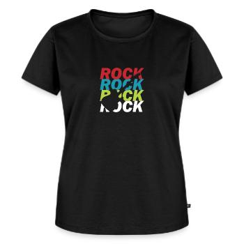 Rock and Roll - Frauen Premium Bio T-Shirt - Schwarz - Vorne - Selfina (174cm)