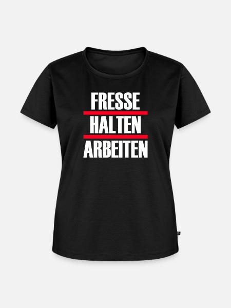 fresse halten arbeiten - Frauen Premium Bio T-Shirt - Schwarz