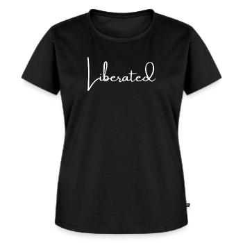 Je me sens libéré - T-shirt Premium bio Femme - noir - Devant - Selfina (174cm)