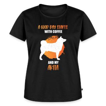 Akita - Frauen Premium Bio T-Shirt - Schwarz - Vorne - Selfina (174cm)