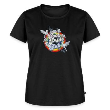 Cool Pride Club LGBTQIA Distressed Vintage Logo - Frauen Premium Bio T-Shirt - Schwarz - Vorne - Selfina (174cm)