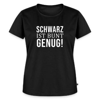 Schwarz ist bunt genug - Frauen Premium Bio T-Shirt - Schwarz - Vorne - Selfina (174cm)