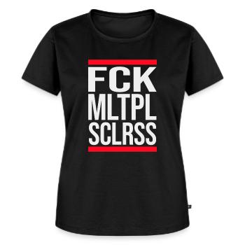 FCK MLTPL SCLRSS Multiple Sklerose MS - Frauen Premium Bio T-Shirt - Schwarz - Vorne - Selfina (174cm)