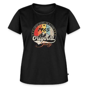 1965 Juli - Geburtstagsgeschenk 1965 Juli - Frauen Premium Bio T-Shirt - Schwarz - Vorne - Selfina (174cm)
