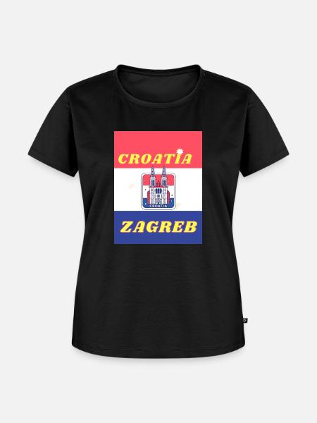 Croatia Zagreb - Frauen Premium Bio T-Shirt - Schwarz