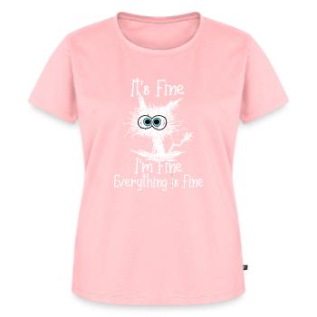 It's Fine I'm Fine Everything Is Fine Black cat - Frauen Premium Bio T-Shirt - Rosa - Vorne - AI Model Female 172 dark (172cm)