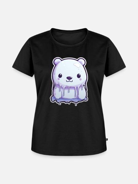 Süßer Eisbär Eis - Frauen Premium Bio T-Shirt - Schwarz