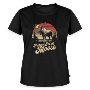 Elch-Humor für Tierfreunde - Frauen Premium Bio T-Shirt - Schwarz - Vorne - Selfina (174cm)