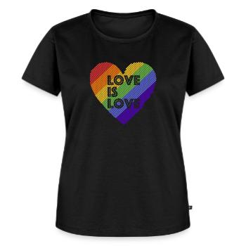 Love is Love, Gay Pride Rainbow - Women's Premium Organic T-shirt - black - Front - Selfina (174cm)