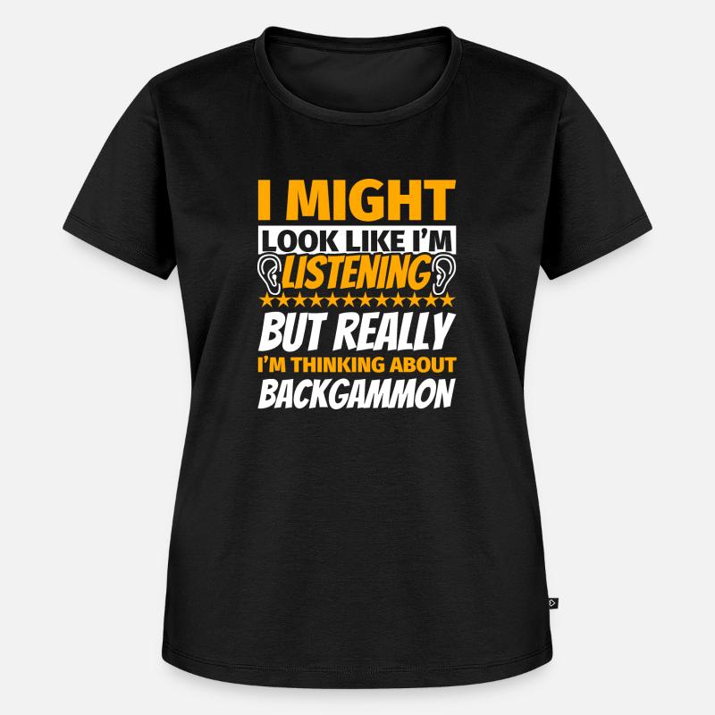 Backgammon lustiges Geschenk - Frauen Premium Bio T-Shirt - Schwarz