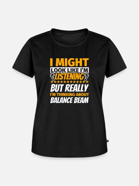 Schwebebalken lustiges Geschenk - Frauen Premium Bio T-Shirt - Schwarz