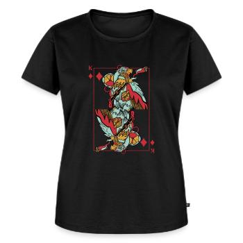 Eagle Steampunk Card Game Karo King Poker - Women's Premium Organic T-shirt - black - Front - Selfina (174cm)