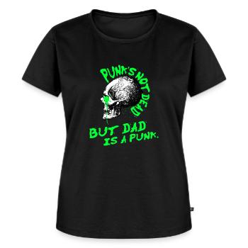 Le punk n’est pas mort, mais papa est un punk. - T-shirt Premium bio Femme - noir - Devant - Selfina (174cm)
