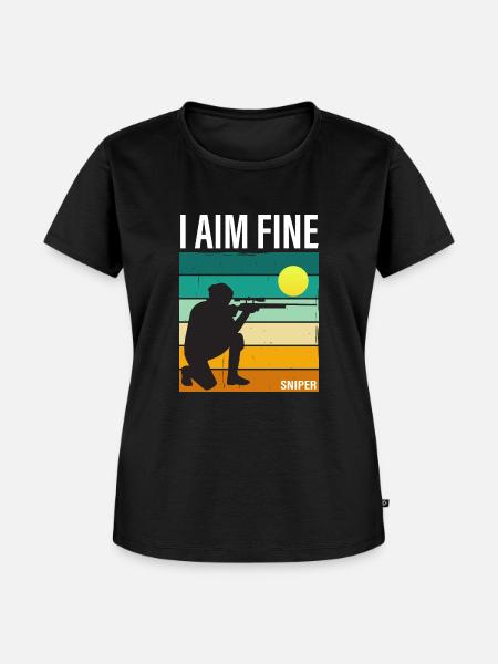I AIM FINE - Sniper - Frauen Premium Bio T-Shirt - Schwarz