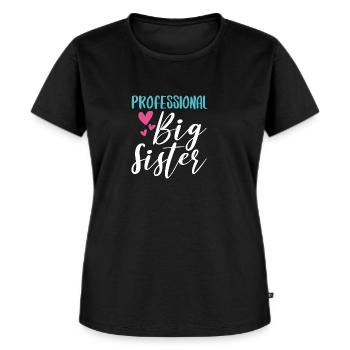 Professionel storesøster Big Sister 2021 - Premium økologisk T-shirt til kvinder - sort - Foran - Selfina (174cm)