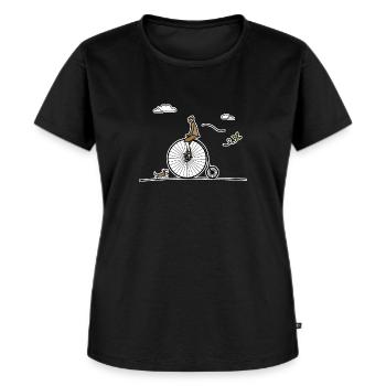 Antikes Fahrrad - Frauen Premium Bio T-Shirt - Schwarz - Vorne - Selfina (174cm)