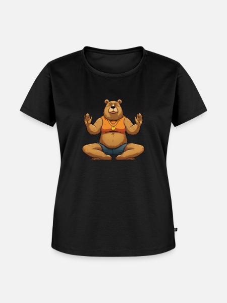 Bären Yoga - Frauen Premium Bio T-Shirt - Schwarz
