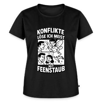 I solve conflicts with fairy dust - Women's Premium Organic T-shirt - black - Front - Selfina (174cm)