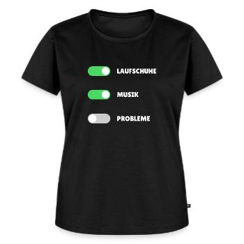 LAUFEN LÄUFERIN LÄUFER JOGGEN JOGGERIN JOGGER - Frauen Premium Bio T-Shirt - Schwarz - Vorne - Selfina (174cm)