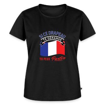 Fierté du drapeau français - T-shirt Premium bio Femme - noir - Devant - Selfina (174cm)