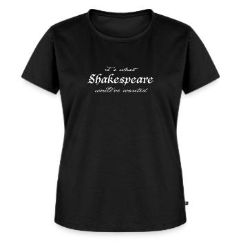 Shakespeare Text - Frauen Premium Bio T-Shirt - Schwarz - Vorne - Selfina (174cm)