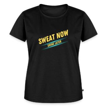 Workout im Fitnessstudio - Frauen Premium Bio T-Shirt - Schwarz - Vorne - Selfina (174cm)
