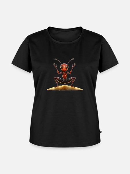 Ameise Yoga - Frauen Premium Bio T-Shirt - Schwarz