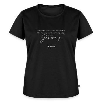 The Janeway - Frauen Premium Bio T-Shirt - Schwarz - Vorne - Selfina (174cm)