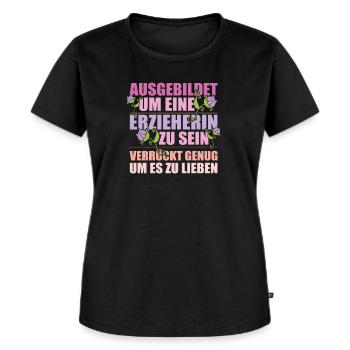 Ausgebildet um eine Erzieherin zu sein - Frauen Premium Bio T-Shirt - Schwarz - Vorne - Selfina (174cm)