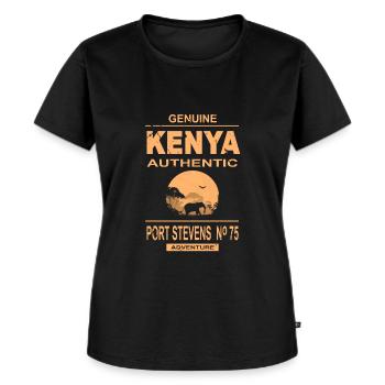 Kenia - Elefant - Safari - Frauen Premium Bio T-Shirt - Schwarz - Vorne - Selfina (174cm)