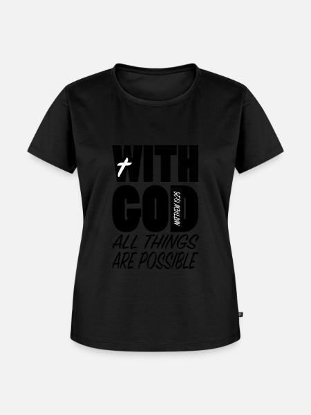 With God all things... - Frauen Premium Bio T-Shirt - Schwarz