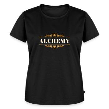 Lettrage d’alchimie - T-shirt Premium bio Femme - noir - Devant - Selfina (174cm)