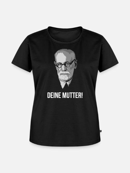 Sigmund Freud Deine Mutter Spruch - Frauen Premium Bio T-Shirt - Schwarz