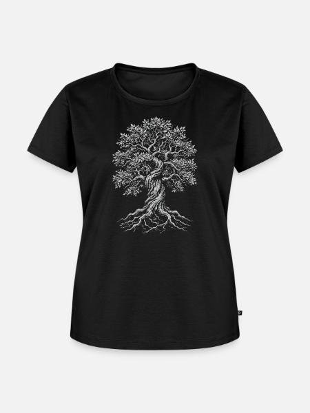 Verdrehte Eiche des Lebens - Frauen Premium Bio T-Shirt - Schwarz