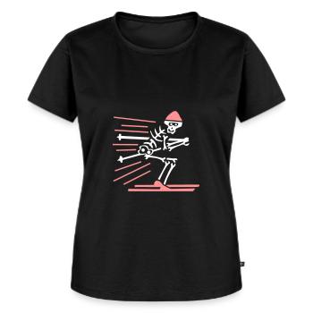 Squelette skieurs bicolores - T-shirt Premium bio Femme - noir - Devant - Selfina (174cm)