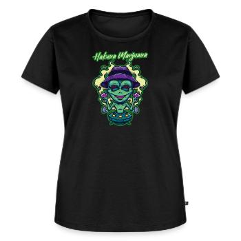 Hakuna Marijuana Drôle De Weed Fumer Pothead THC - T-shirt Premium bio Femme - noir - Devant - Selfina (174cm)