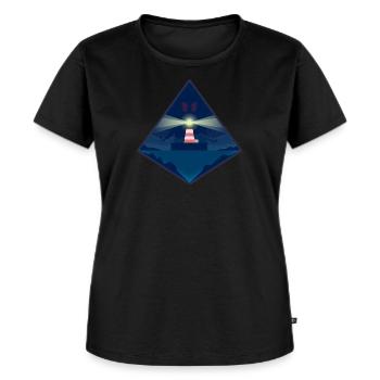 Romantischer Leuchtturm - Frauen Premium Bio T-Shirt - Schwarz - Vorne - Selfina (174cm)