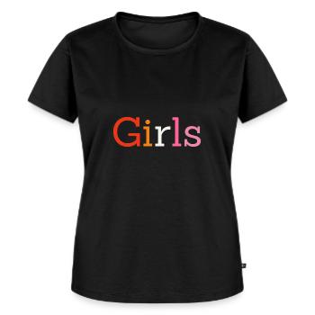 Girls lesbian pride colors - T-shirt Premium bio Femme - noir - Devant - Selfina (174cm)