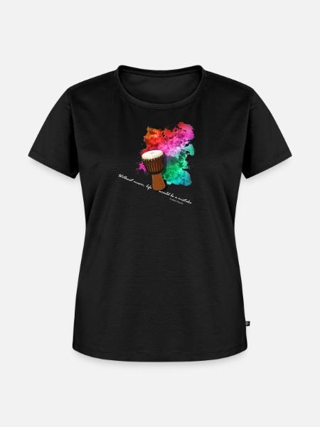 Djembe - Frauen Premium Bio T-Shirt - Schwarz