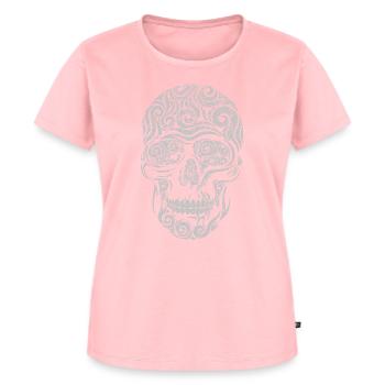 Swirly Skull (grau) - Frauen Premium Bio T-Shirt - Rosa - Vorne - AI Model Female 172 dark (172cm)