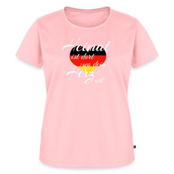Deutschland - Heimat ist dort wo dein Herz ist - Frauen Premium Bio T-Shirt - Rosa - Vorne - AI Model Female 172 dark (172cm)