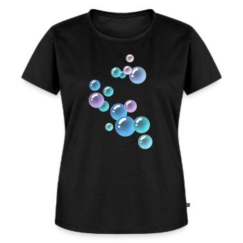 SEIFENBLASEN - Frauen Premium Bio T-Shirt - Schwarz - Vorne - Selfina (174cm)