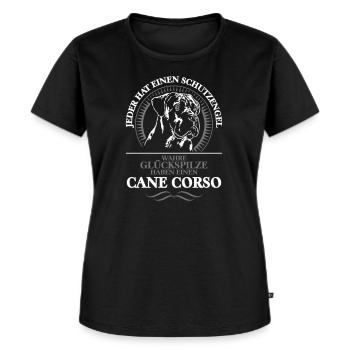 CANE CORSO Schutzengel Hunde Wilsigns Geschenkidee - Frauen Premium Bio T-Shirt - Schwarz - Vorne - Selfina (174cm)